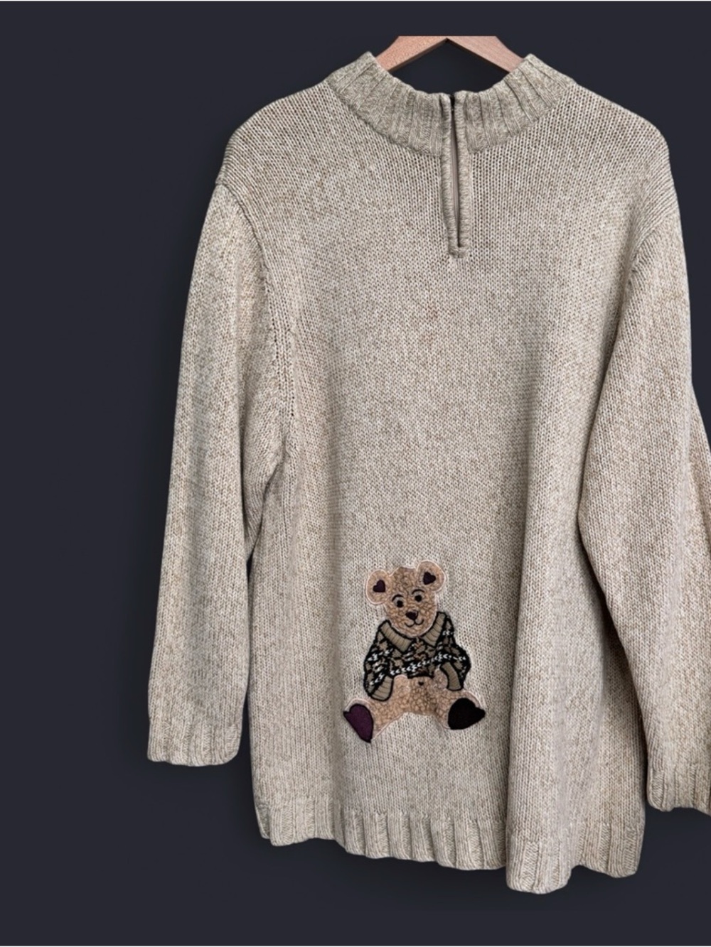 Vintage Novelty Teddy Bear Sweater Brown Animal Sweater Naturecore